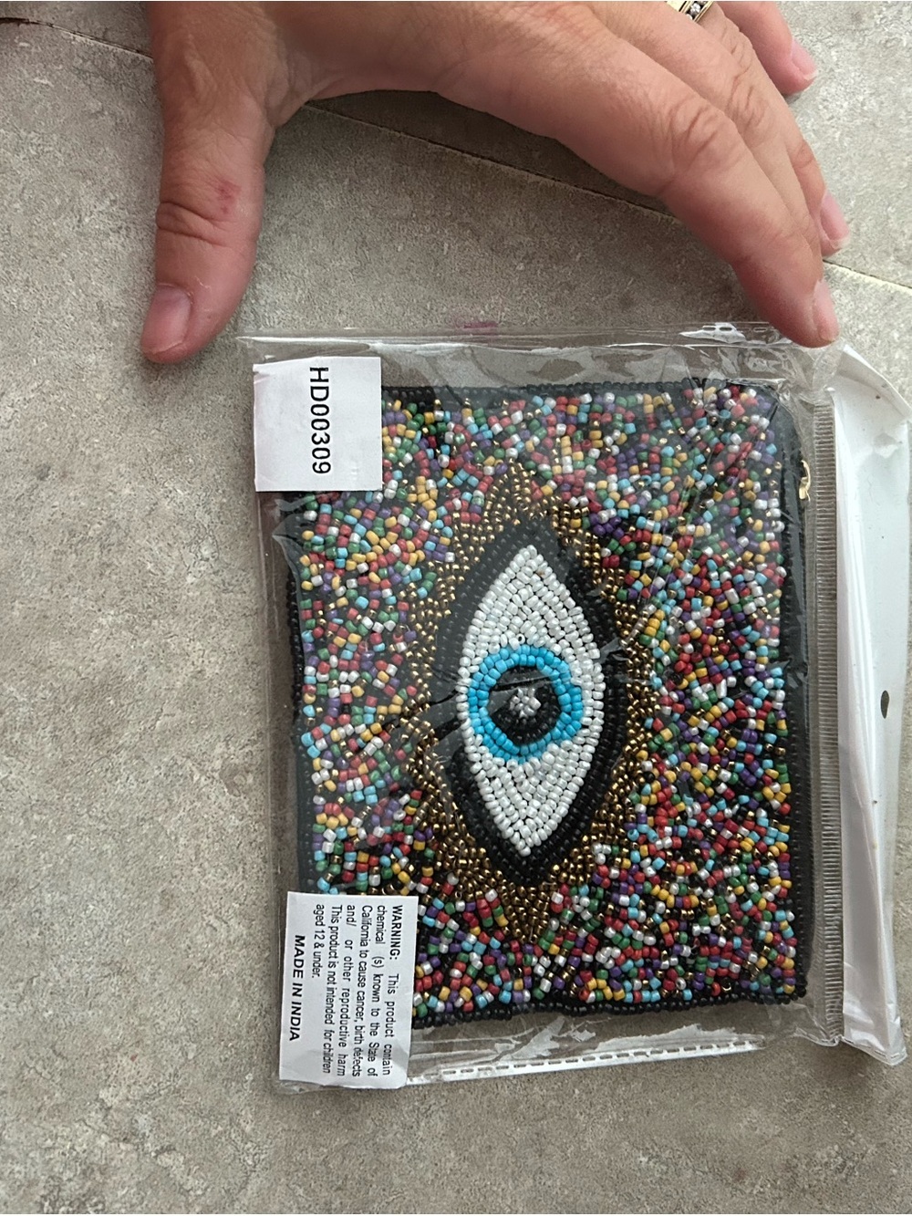 4/$100 Beaded Evil Eye Card Holder - Multicolor WALLET